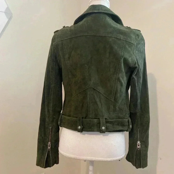 BlankNYC Suede Olive Green Moto Jacket Size Small - Picture 9 of 16